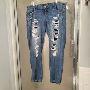 TORRID Premium Women's Boyfriend Jeans Size 16R Distressed Medium Wash